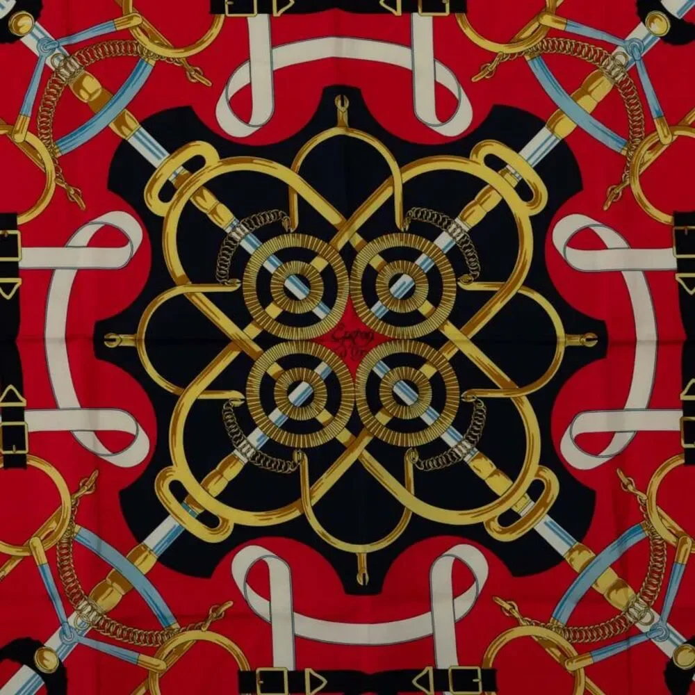 Hermes Silk Scarf Eperon d'Or Navy